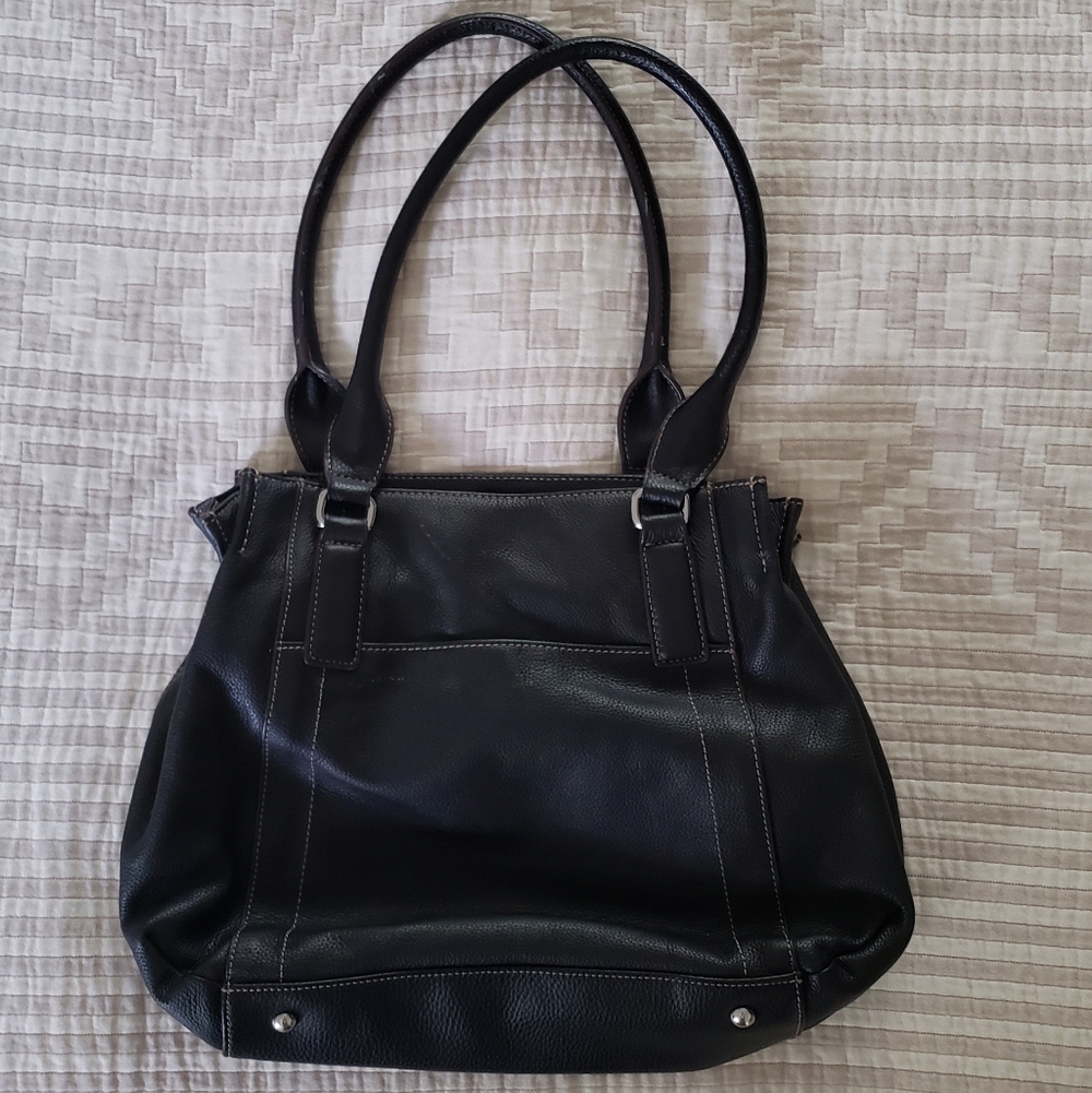 Clarks Leather Purse Black Pebbled Leather Bag